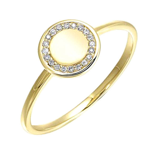 10K Yellow Gold Diamond Signet Ring