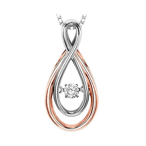 14K Rose Gold Diamond Rhythm Of Love Pendant