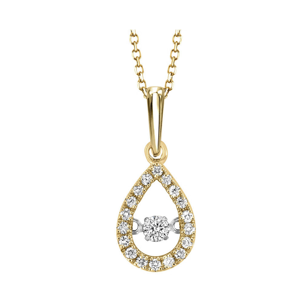 10K Yellow Gold Diamond Rhythm Of Love Pendant