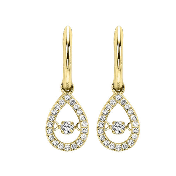 10K Yellow Gold Diamond Rhythm Of Love Earrings