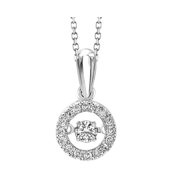 10K White Gold Diamond Rhythm Of Love Pendant