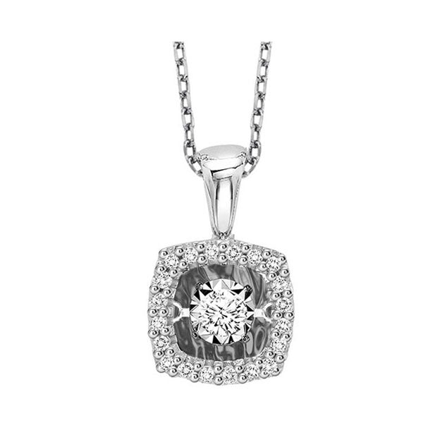 14K White Gold Diamond Rhythm Of Love Pendant