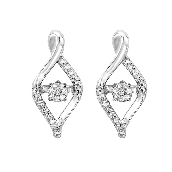 Sterling Silver Diamond Rhythm Of Love Earrings