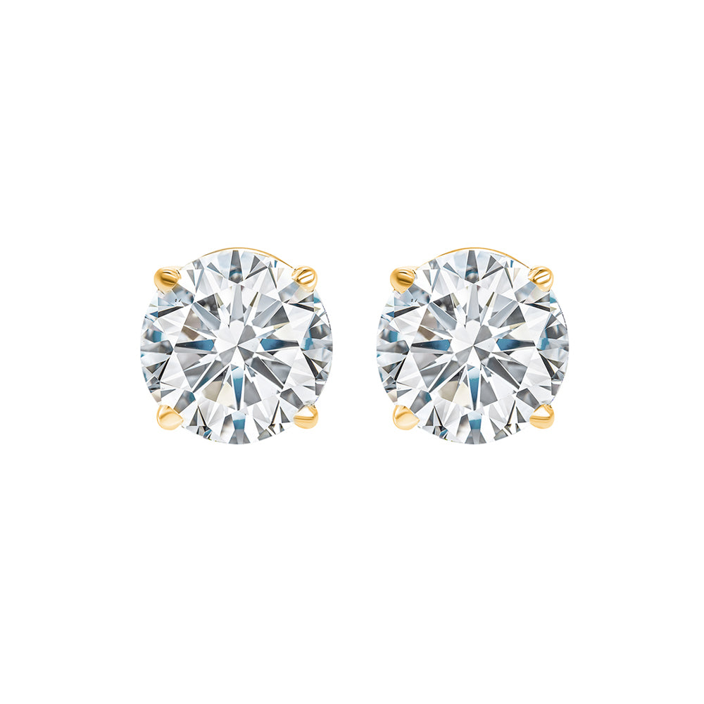 14K Yellow Gold Diamond Stud Earrings (1/2ctw)