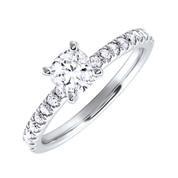 14K White Gold Diamond Engagement Ring (3/4ctw)